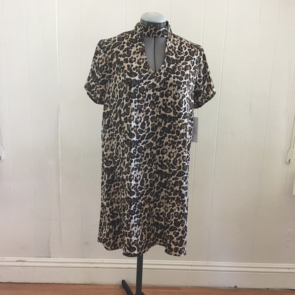 NWT Trixxi leopard mini dress M.